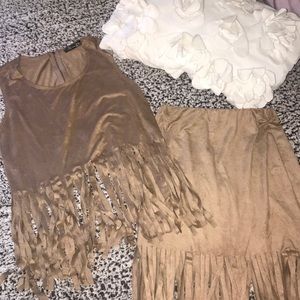 Suede Top & Bottom set